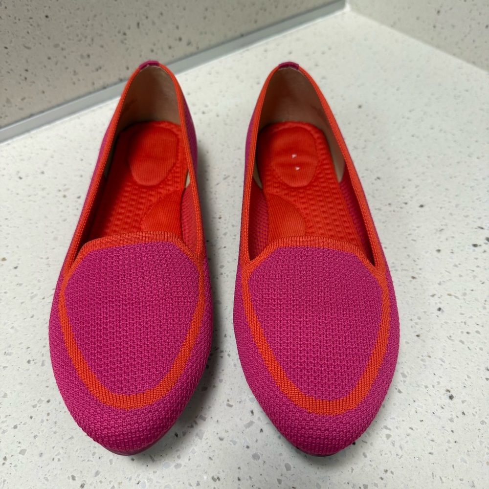 Kelly & Katie Pink and Orange Flats with Textured Design
